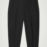 RELAXED BELTED WOOL-HOPSACK TAPERED TROUSERS